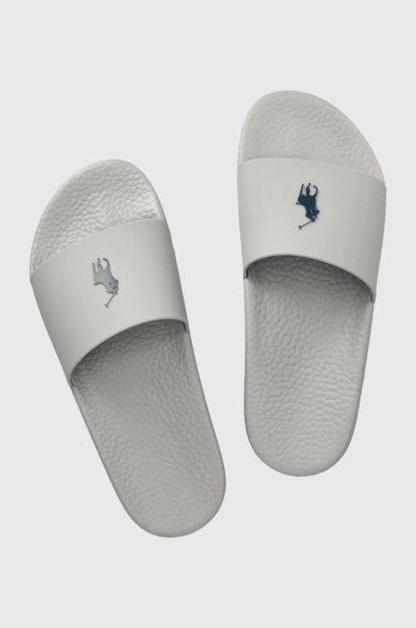 Шльопанці Polo Ralph Lauren POLO SLIDE чоловічі колір сірий 809892945008