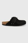 Шкіряні шльопанці Birkenstock Nagoya чоловічі колір чорний 1020413 Шкіряні шльопанці Birkenstock Nagoya чоловічі колір чорний 1020413