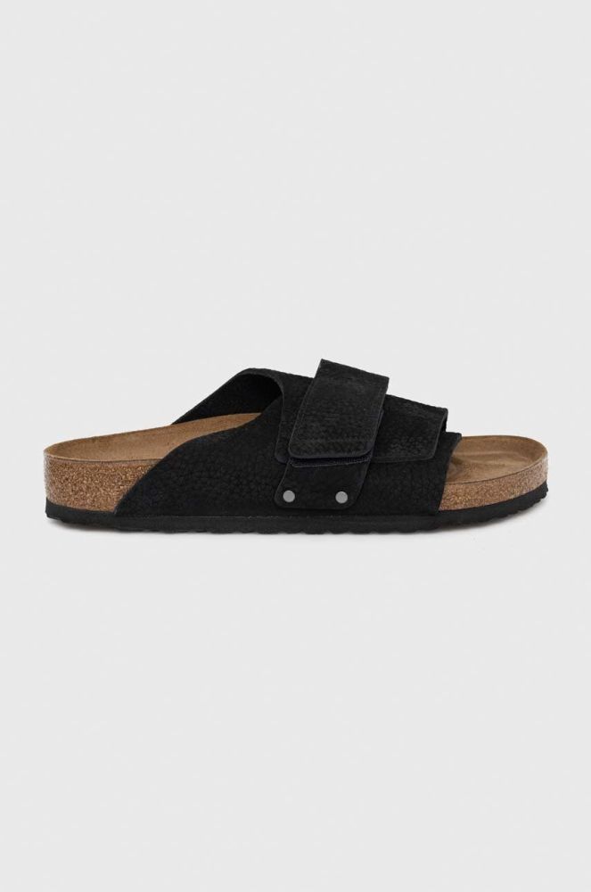 Замшеві шльопанці Birkenstock KYOTO чоловічі колір чорний 1020388