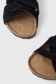 Замшеві шльопанці Birkenstock LUGANO SFB чоловічі колір чорний 1020935