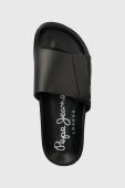 Шкіряні шльопанці Pepe Jeans BIO чоловічі колір чорний PMS90105