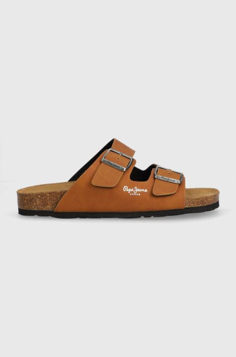 Шльопанці Pepe Jeans BIO чоловічі колір коричневий PMS90108 Шльопанці Pepe Jeans BIO чоловічі колір коричневий PMS90108