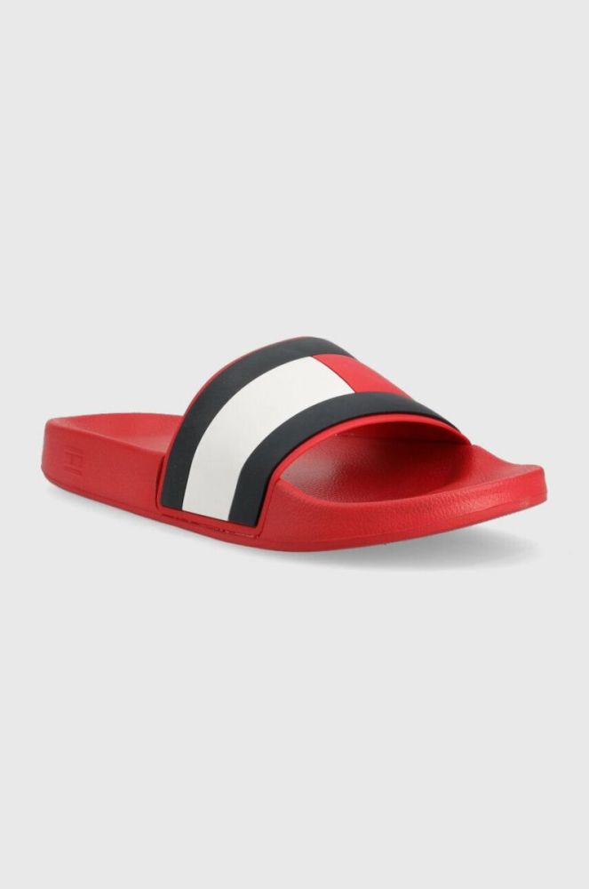 Шльопанці Tommy Hilfiger RUBBER TH FLAG POOL SLIDE чоловічі колір червоний FM0FM04263 фото 2