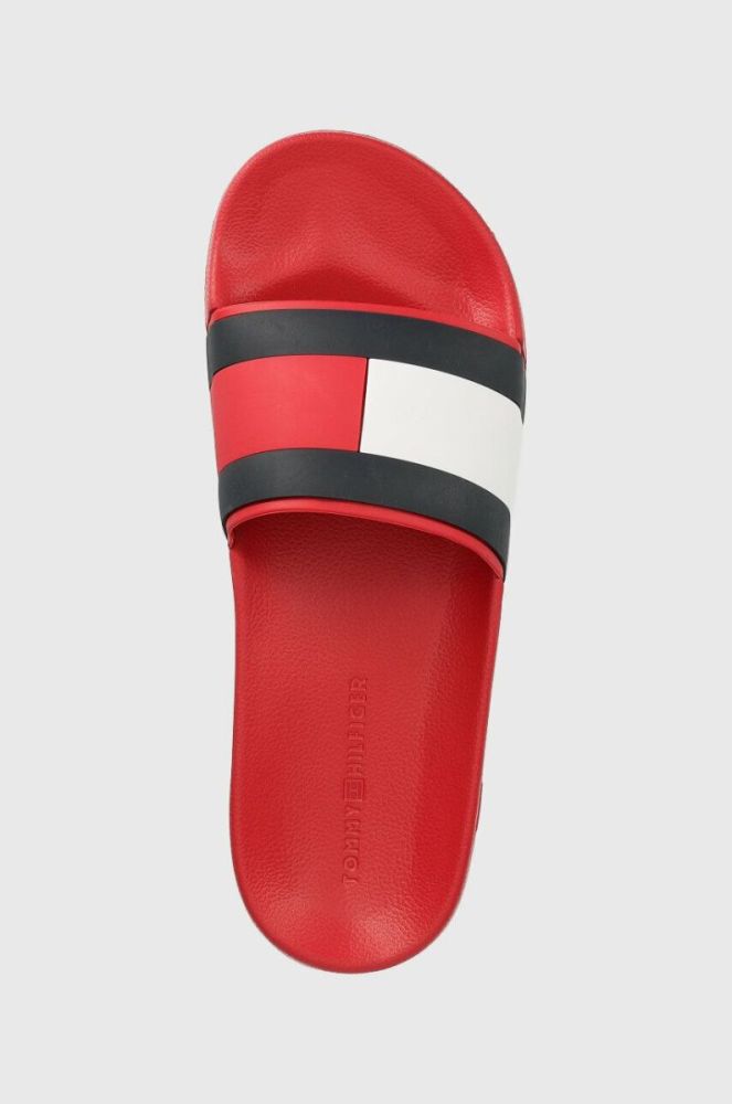 Шльопанці Tommy Hilfiger RUBBER TH FLAG POOL SLIDE чоловічі колір червоний FM0FM04263 фото 4