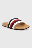 Шльопанці Tommy Hilfiger CORPORATE CORK POOL SLIDE чоловічі колір білий FM0FM04466 Шльопанці Tommy Hilfiger CORPORATE CORK POOL SLIDE чоловічі колір білий FM0FM04466