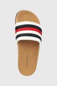 Шльопанці Tommy Hilfiger CORPORATE CORK POOL SLIDE чоловічі колір білий FM0FM04466 Шльопанці Tommy Hilfiger CORPORATE CORK POOL SLIDE чоловічі колір білий FM0FM04466