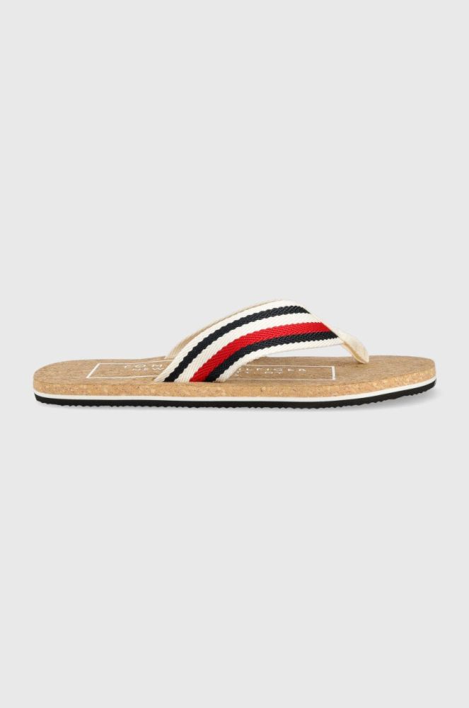 В'єтнамки Tommy Hilfiger HILFIHER CORK BEACH SANDAL чоловічі колір білий FM0FM04475