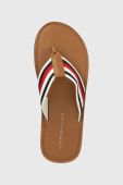 В'єтнамки Tommy Hilfiger HILFIGER LEATHER BEACH SANDAL чоловічі колір коричневий FM0FM04548