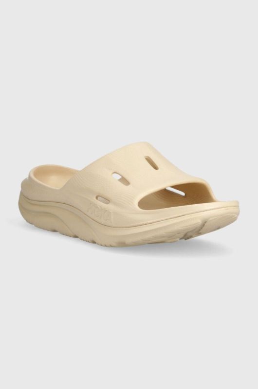 Шльопанці Hoka One One ORA Recovery Slide 3 чоловічі колір бежевий фото 2