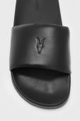 Шкіряні шльопанці AllSaints чоловічі колір чорний