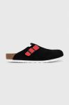 Замшеві шльопанці Birkenstock 1025939 чоловічі колір чорний Boston Замшеві шльопанці Birkenstock 1025939 чоловічі колір чорний Boston