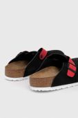 Замшеві шльопанці Birkenstock 1025939 чоловічі колір чорний Boston