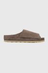 Замшеві шльопанці Birkenstock x Fear Of God чоловічі колір сірий 1024729-dgrey Замшеві шльопанці Birkenstock x Fear Of God чоловічі колір сірий 1024729-dgrey