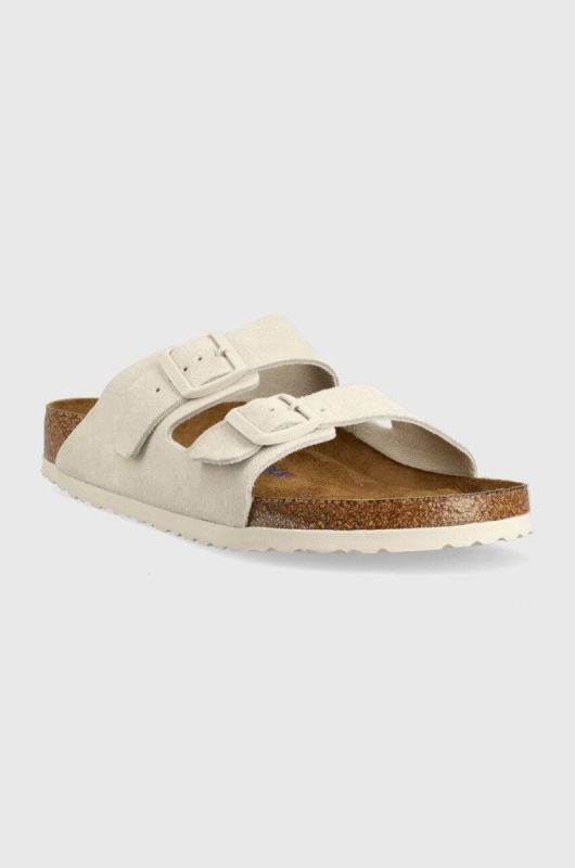 Замшеві шльопанці Birkenstock Arizona чоловічі колір сірий 1024554-lgrey фото 2