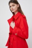 Бавовняний тренч Tommy Hilfiger колір червоний перехідний Бавовняний тренч Tommy Hilfiger колір червоний перехідний