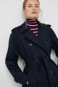 Бавовняний тренч Tommy Hilfiger колір синій перехідний