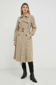 Тренч Bruuns Bazaar Campa Iva жіночий колір бежевий перехідний двобортний