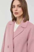 Вовняне пальто Weekend Max Mara колір рожевий перехідний oversize