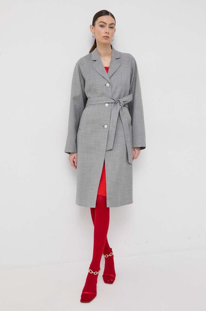 Пальто Custommade жіночий колір сірий перехідний