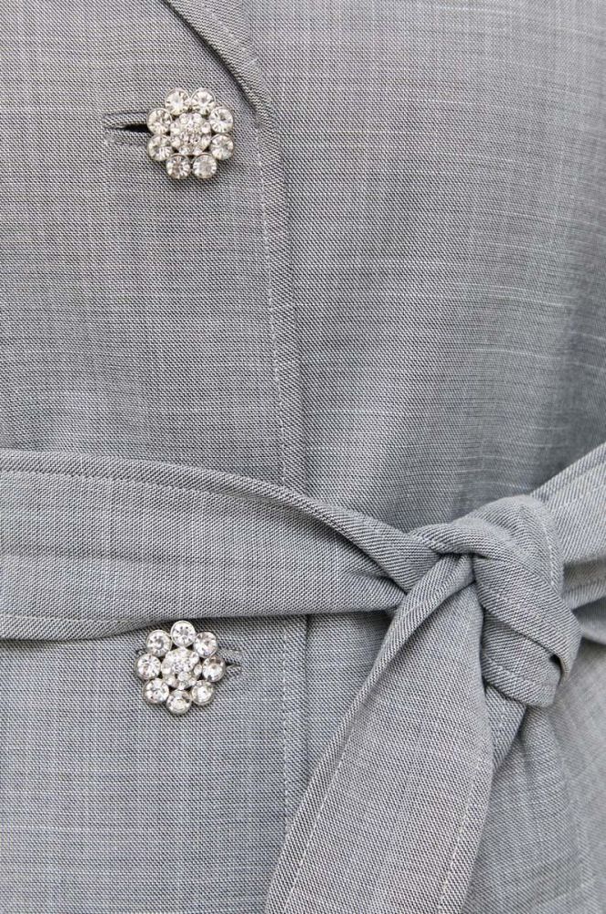 Пальто Custommade жіночий колір сірий перехідний фото 6