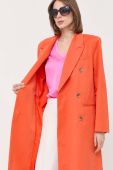 Пальто Notes du Nord жіночий колір помаранчевий перехідний двобортний
