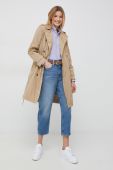 Пальто Lauren Ralph Lauren жіночий колір бежевий перехідний двобортний