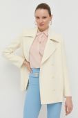 Пальто Patrizia Pepe жіночий колір жовтий перехідний двобортний