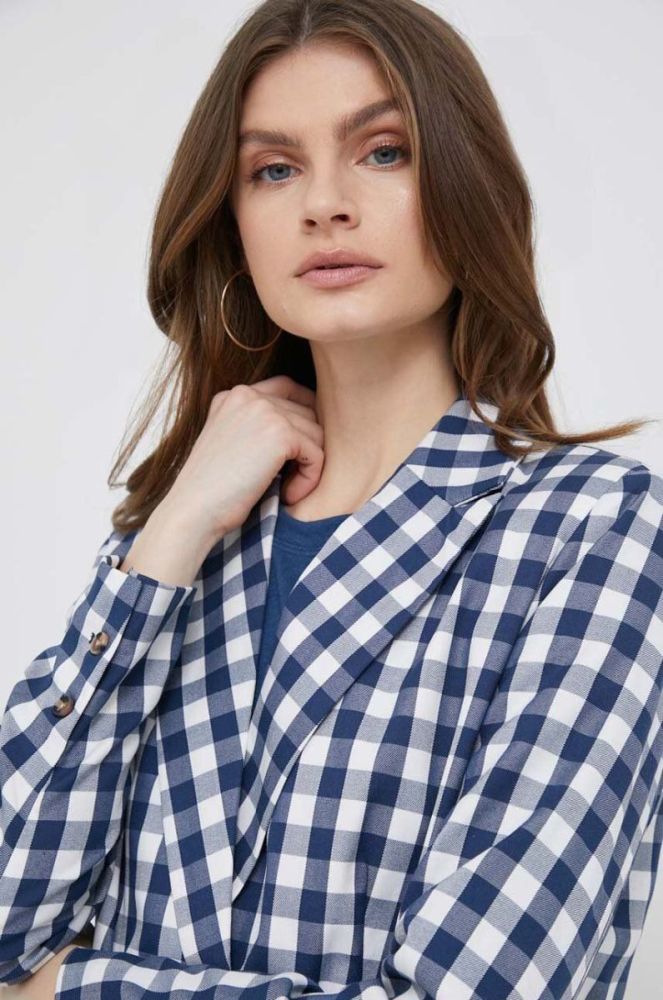 Піджак Pepe Jeans Sandra колір синій двобортний візерунок фото 4