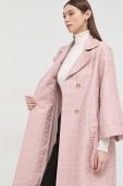 Пальто Pinko жіночий колір рожевий перехідний двобортний