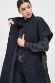 Вовняне пальто Morgan колір синій перехідний oversize