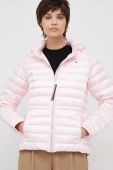 Пухова куртка Tommy Hilfiger жіноча колір рожевий перехідна