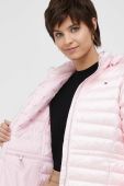 Пухова куртка Tommy Hilfiger жіноча колір рожевий перехідна