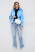 Пухова куртка Tommy Hilfiger жіноча перехідна колір блакитний