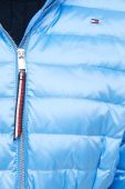 Пухова куртка Tommy Hilfiger жіноча перехідна колір блакитний