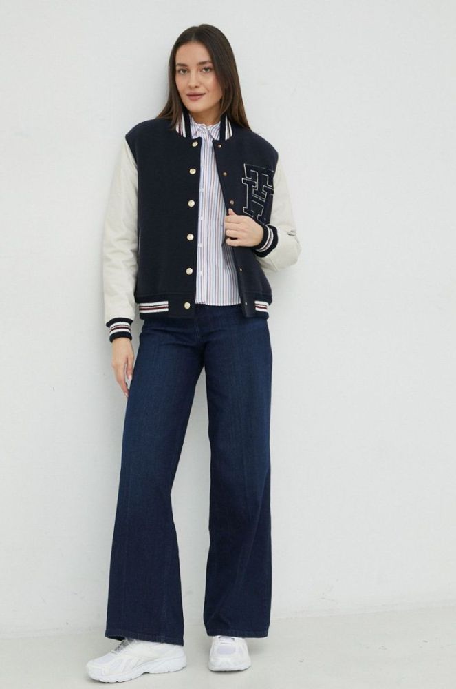 Вовняна куртка Tommy Hilfiger колір синій перехідна (2885345) фото 2