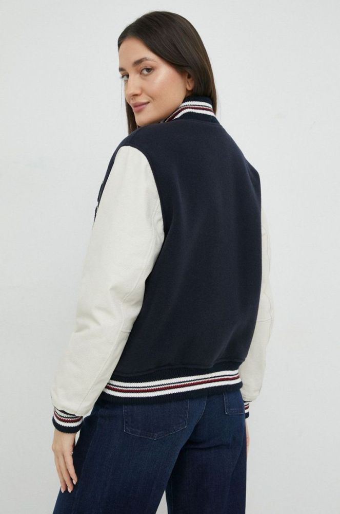 Вовняна куртка Tommy Hilfiger колір синій перехідна (2885345) фото 3