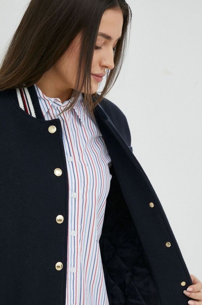 Вовняна куртка Tommy Hilfiger колір синій перехідна (2885345) фото 6