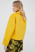 вовняна куртка Tommy Hilfiger колір жовтий перехідна oversize