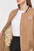Вовняна куртка-бомбер BOSS колір бежевий перехідна