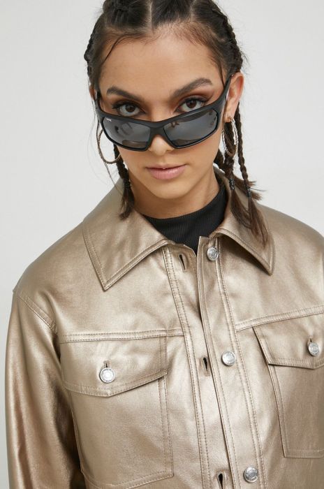 Куртка HUGO жіноча колір золотий перехідна