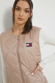 Двостороння безрукавка Tommy Jeans жіночий колір бежевий перехідний