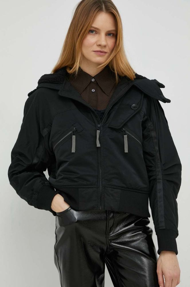 Куртка G-Star Raw жіноча колір чорний перехідна oversize