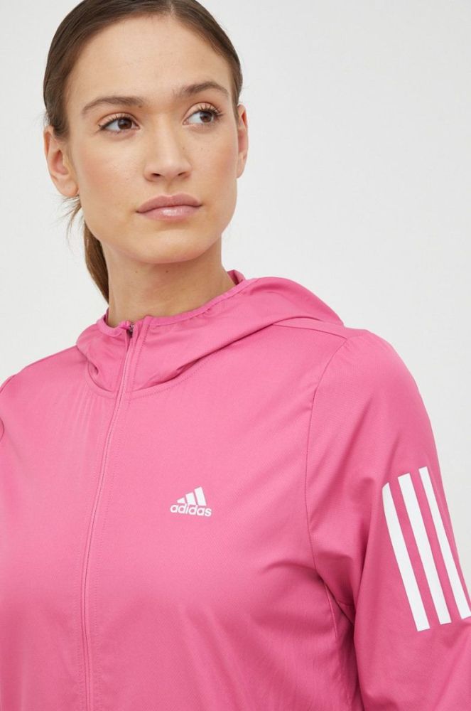 Бігова куртка adidas Performance колір рожевий перехідна фото 4