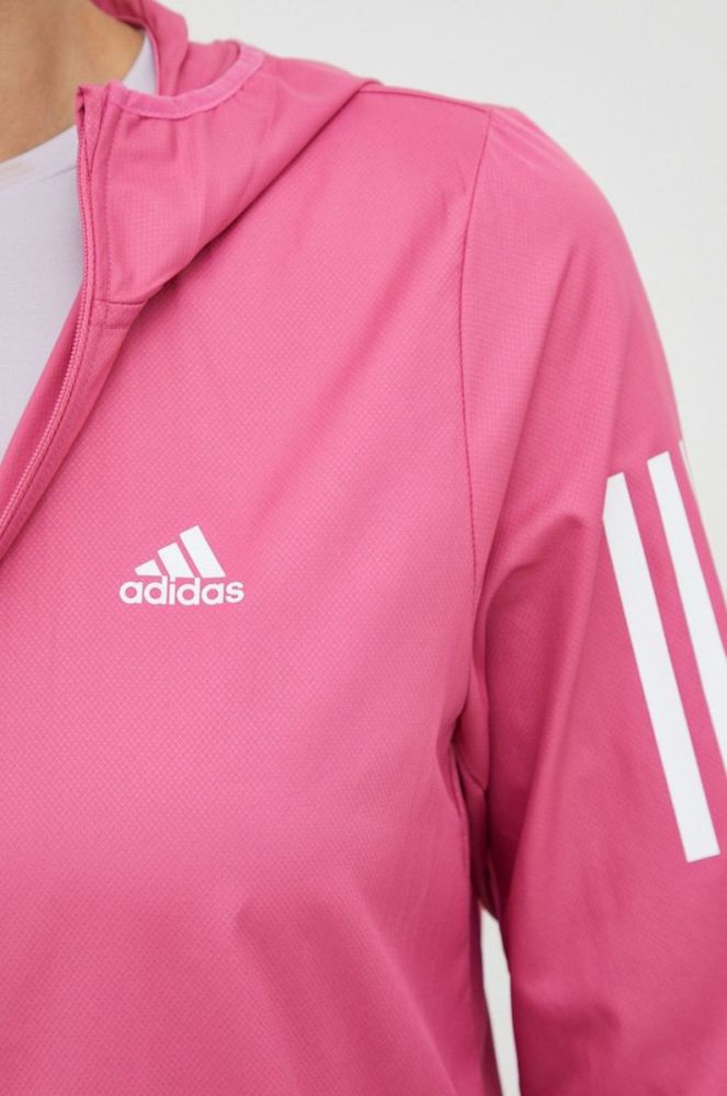 Бігова куртка adidas Performance колір рожевий перехідна фото 5