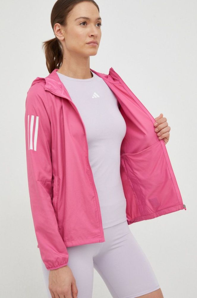 Бігова куртка adidas Performance колір рожевий перехідна фото 6