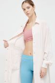 Пальто adidas колір рожевий maxi oversize