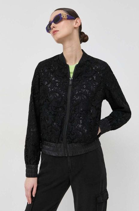 Двостороння куртка-бомбер Guess жіноча колір чорний перехідна