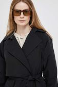 Тренч Dkny жіночий колір чорний перехідний oversize