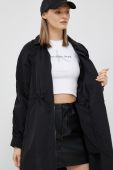 Парка Dkny жіноча колір чорний перехідна