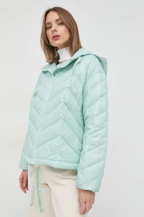 Пухова куртка Twinset жіноча колір зелений перехідна